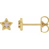 Natural Opal Cabochon Star Stud Earrings 14K Yellow Gold 