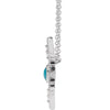 Natural Turquoise and Diamond Celestial Adjustable 16-18" Necklace in 14K White Gold or Sterling Silver