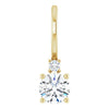 Natural White Sapphire & Natural Diamond Charm Pendant in 14K Yellow Gold