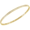 1 1/2 CTW Natural Diamond Bangle 8" Bracelet Solid 14K Yellow Gold