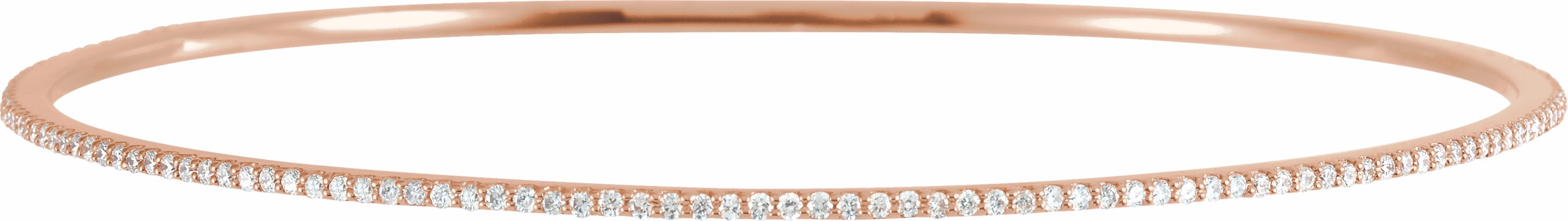 1 CTW Diamond Stackable Bangle 8" Bangle Bracelet 14K Rose Gold Sustainable Fine Jewelry