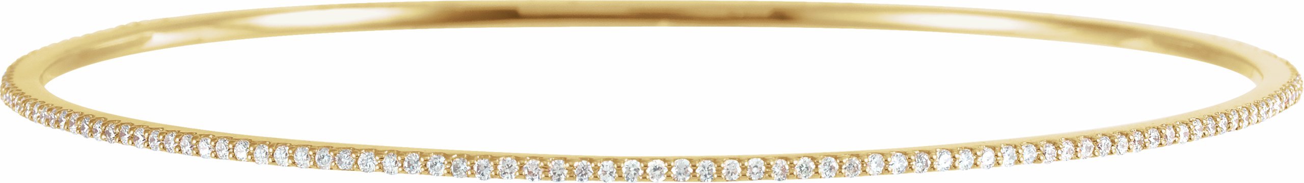 1 CTW Diamond Stackable Bangle 8" Bangle Bracelet 14K Yellow Gold Ethical Sustainable Fine Jewelry