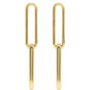 Paperclip Chain Link Dangle Earrings in 14K Yellow Gold 