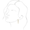 Paperclip Chain Link Dangle Earrings in 14K Yellow Gold on Model Rendering