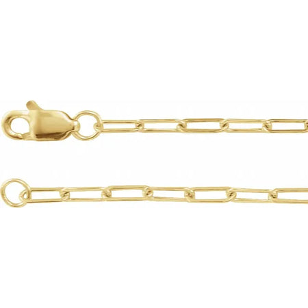 1.95 MM Paperclip 14K Yellow Gold Chain Bracelet or Necklace Lengths