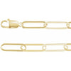Power Hungry Elongated Flat Paperclip Necklace or Bracelet in 14K Yellow Gold