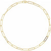 Power Hungry Elongated Flat Paperclip 18" Necklace in 14K Yellow Gold