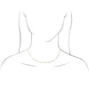 Model Rendering Wearing 2.6 MM Elongated Paperclip Style Chain Necklace 14K Yellow Gold 