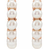 Poppin Pearl Huggie Hoop 15.5 MM  Earrings in 14K Rose Gold