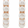 Poppin Pearl Huggie Hoop 13.98 MM Earrings in 14K Rose Gold