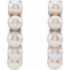 Poppin Pearl Huggie Hoop 13.98 MM Earrings in 14K White Gold
