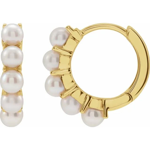 Poppin Pearl Huggie Hoop 13.98 Earrings in 14K Yellow Gold