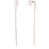 Freshwater Cultured Pearl Threader Dangle Earrings in 14K Rose Gold