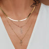 Model wearing our Paperclip Chain Necklace in 14K Yellow Gold
