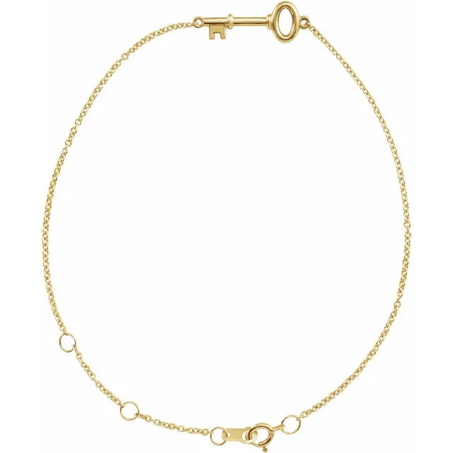 14k Gold Over Silver & Cubic Zirconia Pave Heart Stampato Link Adjustable  Bracelet