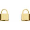 Petite Love Lock Stud Earrings in 14K Yellow Gold