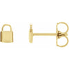 Petite Love Lock Stud Earrings in 14K Yellow Gold