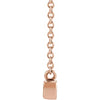 Petite Mama Script Necklace Solid 14K Rose Gold Side View