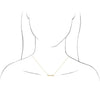 Petite Mama Script Necklace Solid 14K Yellow Gold on Model Rendering