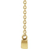Petite Mama Script Necklace Solid 14K Yellow Gold Side View