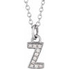 Petite Natural Diamond Initial Pendant Adjustable Necklace Initial Z in 14K White Gold