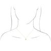 Petite Natural Diamond Initial Pendant Adjustable Necklace Initial M in 14K Yellow Gold on Model Rendering