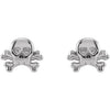 Petite Skull & Crossbones Stud Earrings in 14K White Gold