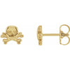 Petite Skull & Crossbones Stud Earrings in 14K Yellow Gold