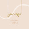 Pray Script Necklace in 14K Yellow Gold 