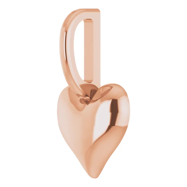 Puffy Heart Charm Pendant in 14K Rose Gold