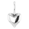 Puffy Heart Charm Pendant in 14K White Gold or Sterling Silver