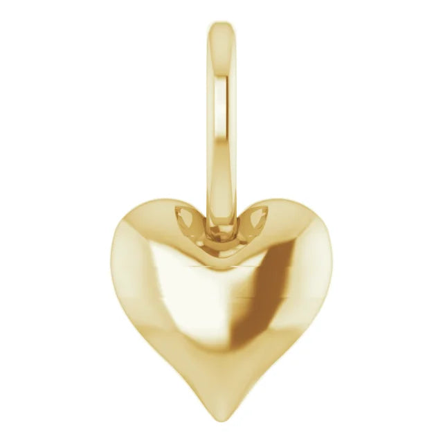 Puffy Heart Charm Pendant in 14K Yellow Gold