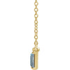 Blue Mosaic Natural Gemstone Topaz Necklace in 14K Yellow Gold 