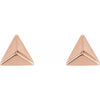 Pyramid Stud Earrings in 14K Rose Gold