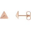Pyramid Stud Earrings in 14K Rose Gold