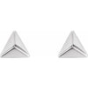 Pyramid Stud Earrings in 14K White Gold, Platinum or Sterling Silver
