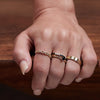 Woman wearing Chain Link Dreams Ring in Solid Yellow 14K Gold