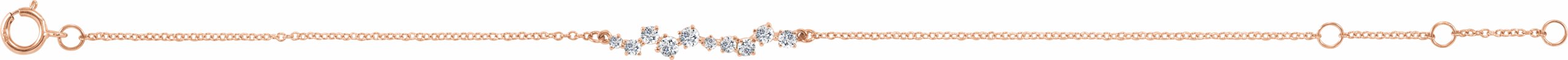 1/3 CTW Diamond Bar 7" Bracelet 14K Rose Gold Ethical Sustainable Fine Jewelry