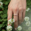 Old Meets New Rose Cut Five-Stone Diamond Stackable Rig in Solid 14K Rose Gold