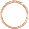 Old Meets New Rose Cut Five-Stone Diamond Stacking Ring in Solid 14K Rose Gold