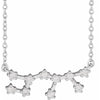 Sagittarius Zodiac Constellation Natural Diamond Necklace in 14K White Gold