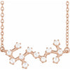 Scorpio Zodiac Constellation Natural Diamond Necklace in 14K Rose Gold