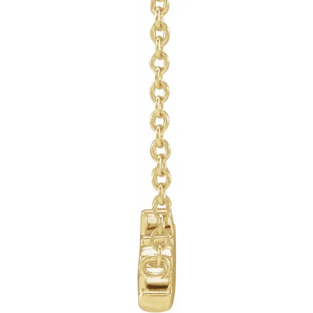 Sister Script 18" Necklace in Solid 14K Yellow Gold
