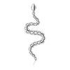 Snake Charm Pendant in Solid 14K White Gold or Sterling Silver 