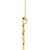 Snake Charm Pendant Adjustable Necklace in Solid 14K Yellow Gold Side View 