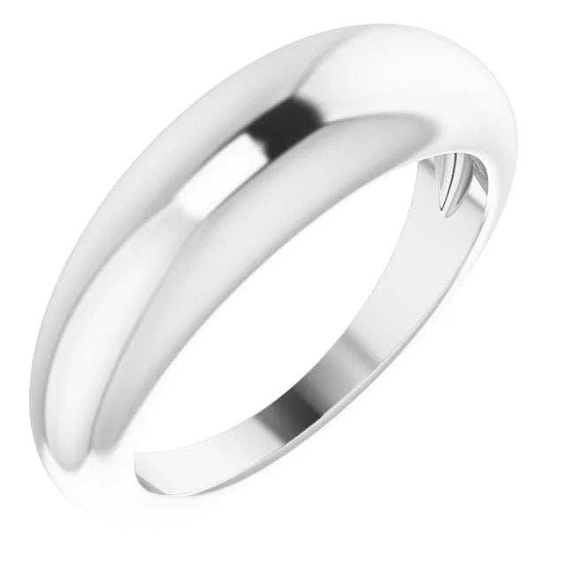 Petite Dome Wear Everyday™ Ring in Solid 14K White Gold or Sterling Silver in 6 MM 