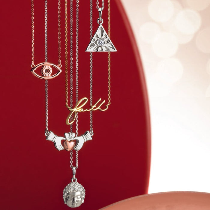 Faith Script Necklace 14K Gold Spiritual Jewelry
