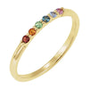 Rainbow Stacking Natural Multi-Gemstone Ring in 14K Yellow Gold 