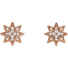 Stargazer Natural Diamond .08 CTW Stud Earrings 14K Rose Gold 