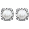 Statement Birthstone Cultured Freshwater Pearls & Diamond Halo Sterling Silver Earrings